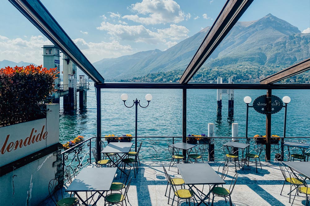 Cena en el lago de Como con vistas