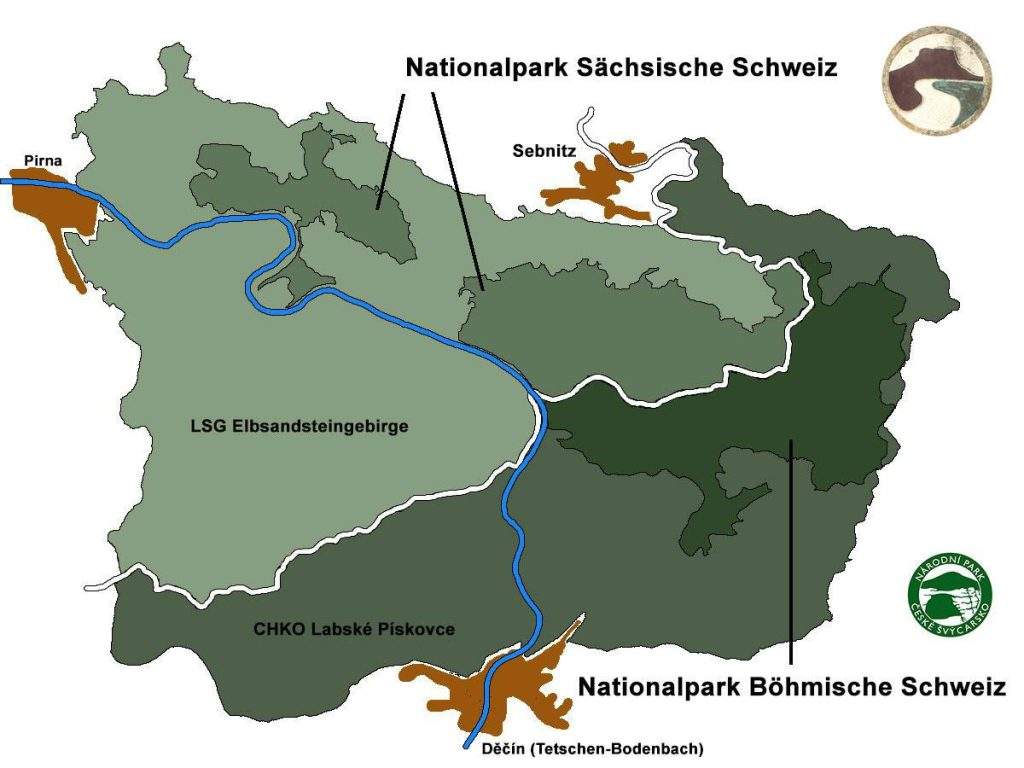 Mapa del Parque Nacional de la Suiza Sajona