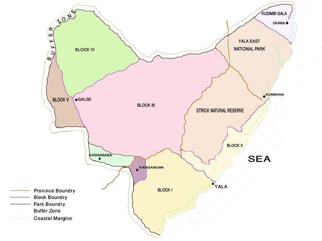 Geografía del Parque Yala, área protegida en Sri Lanka