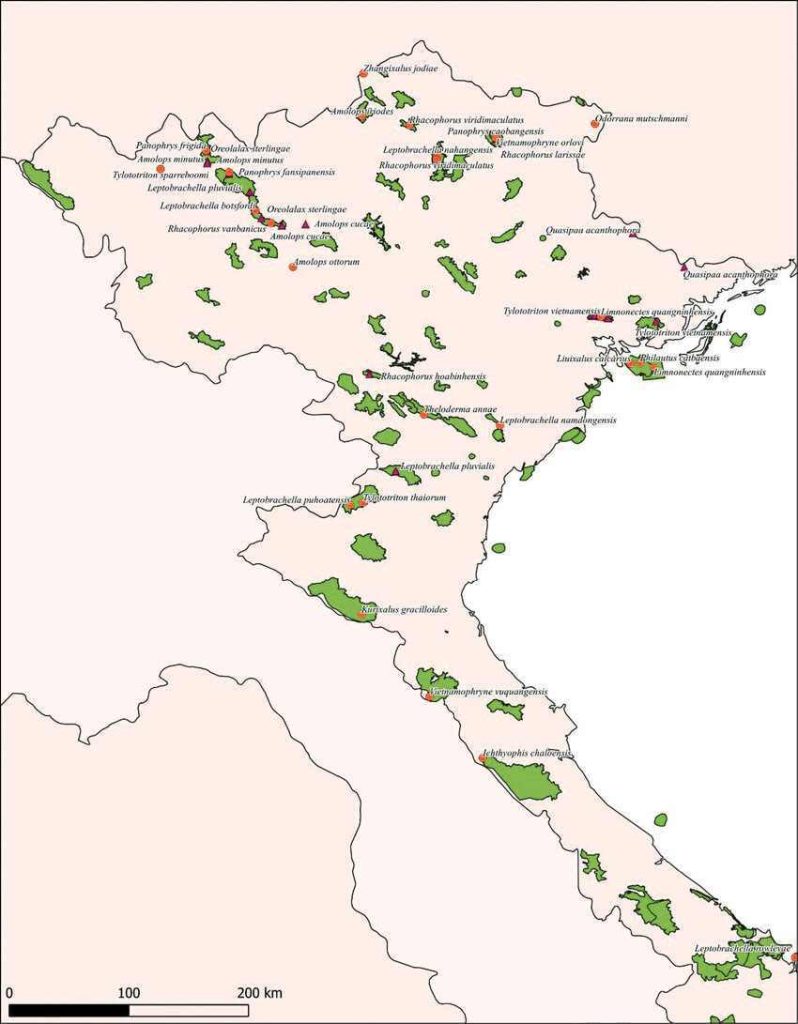Mapa de los Parques Nacionales de Vietnam y sus áreas protegidas