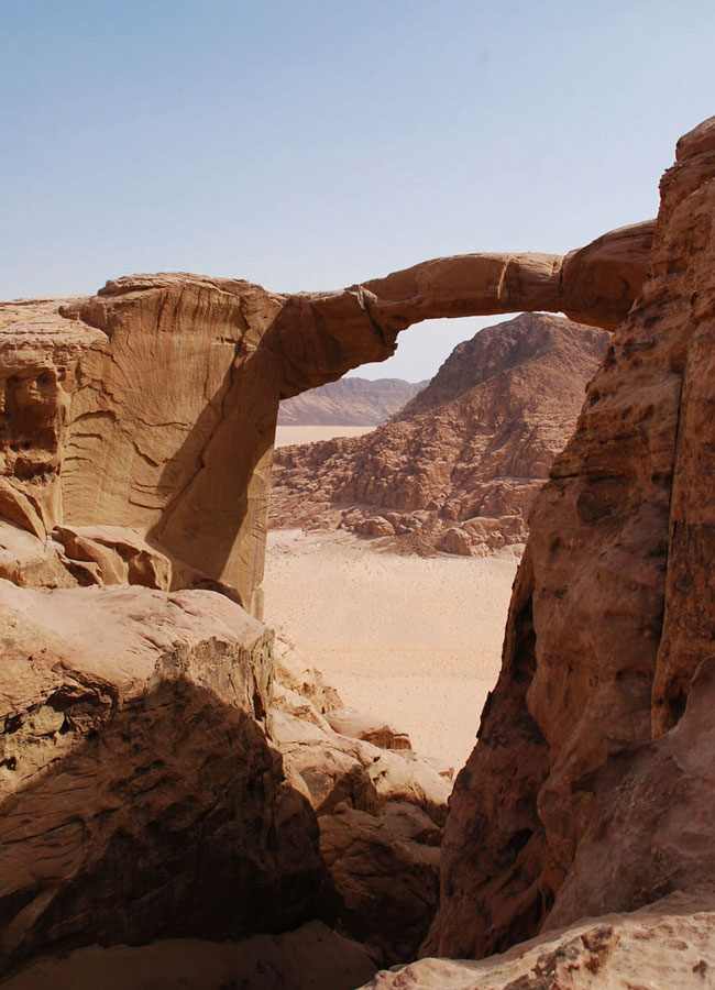 Burdah o puente de roca Burdah en Wadi Rum, Jordania