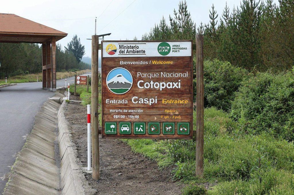 Entrée du Parc National Cotopaxi en Équateur