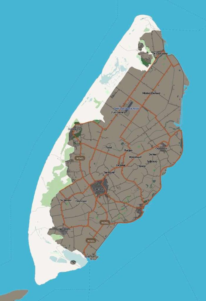 Geografie des Nationalparks Dünen von Texel, Niederlande