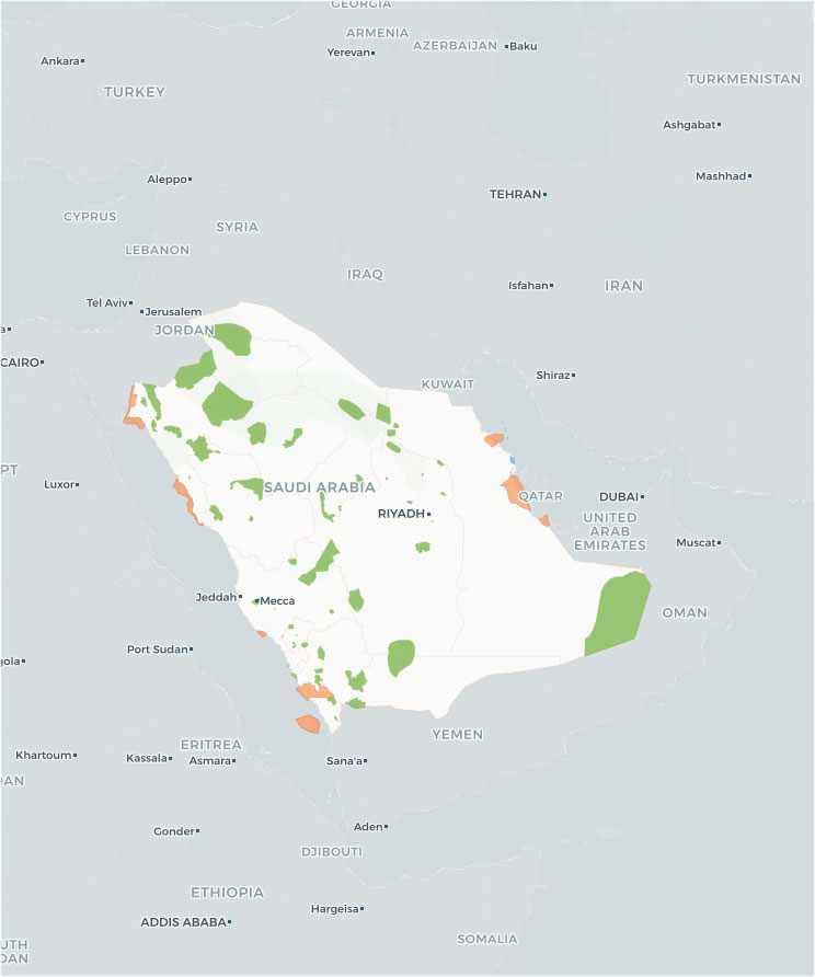 Parcs nationaux d'Arabie Saoudite, réserves naturelles et zones protégées