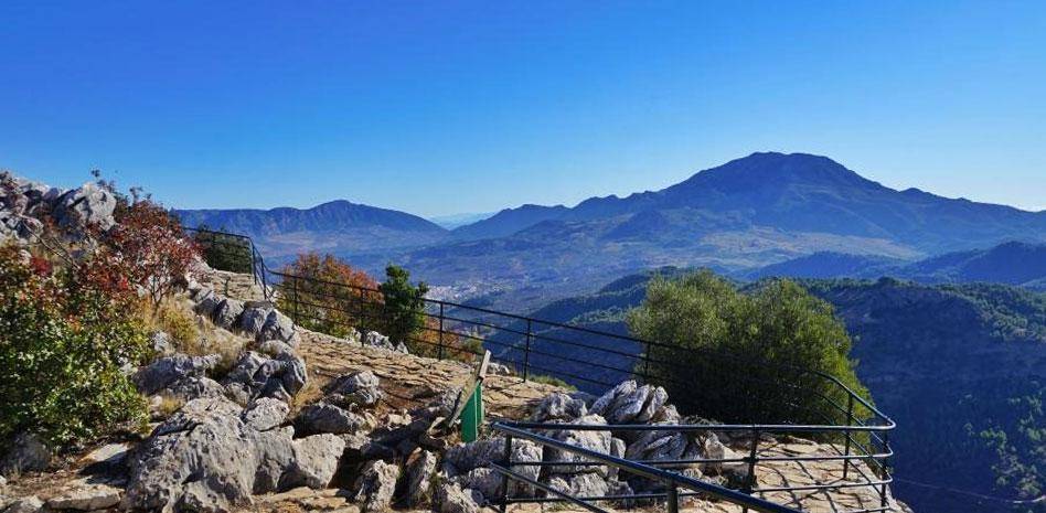 Emplacements des points de vue dans le Parc national de la Sierra de las Nieves