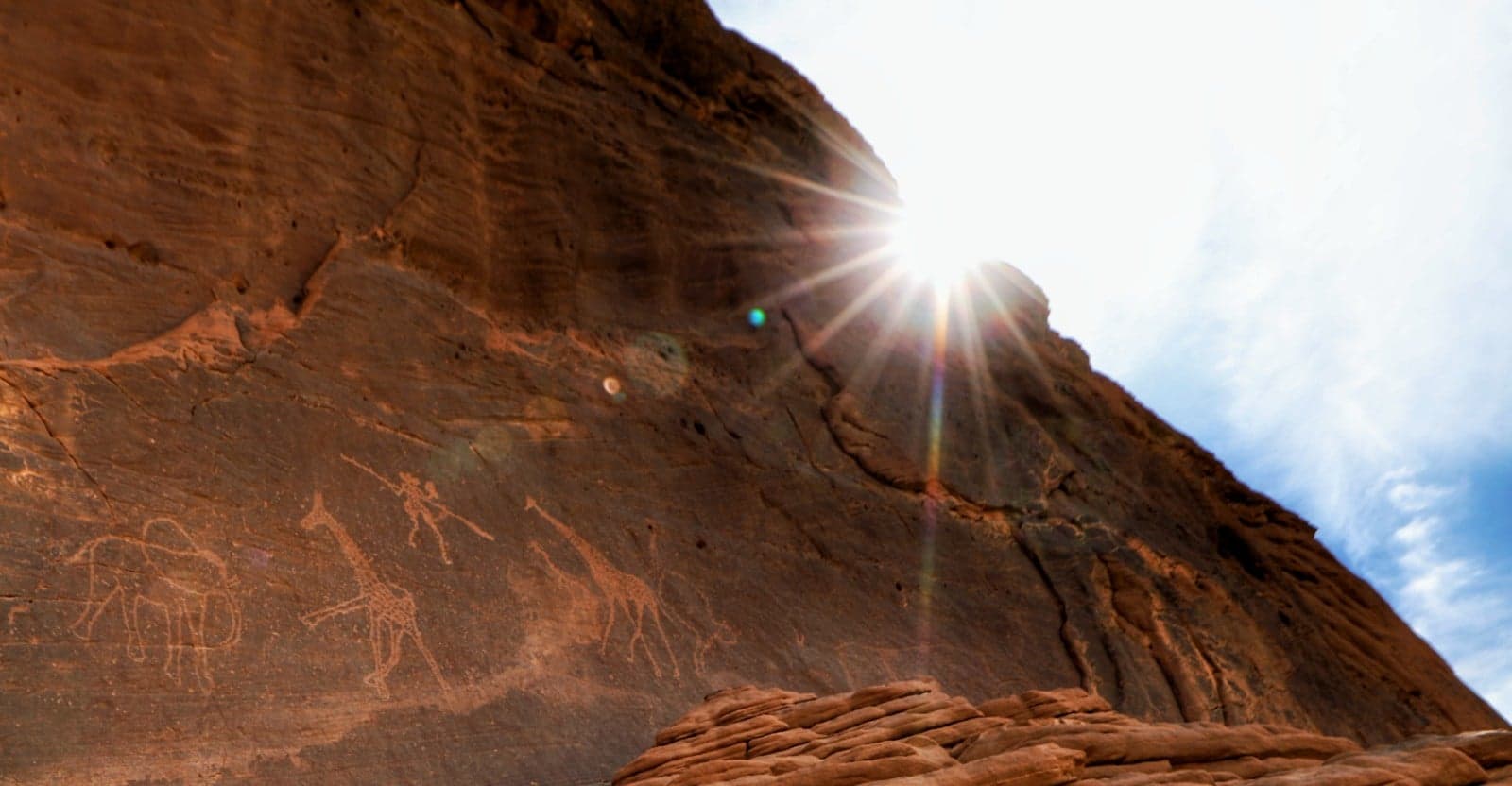 Tassili n'Ajjer National Park - Vertical Rock Paintings Dune